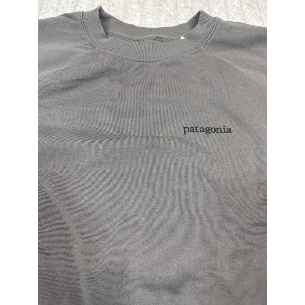 Patagonia Mens Gray Organic Cotton Sunset Mountain Graphic long sleeve Large L